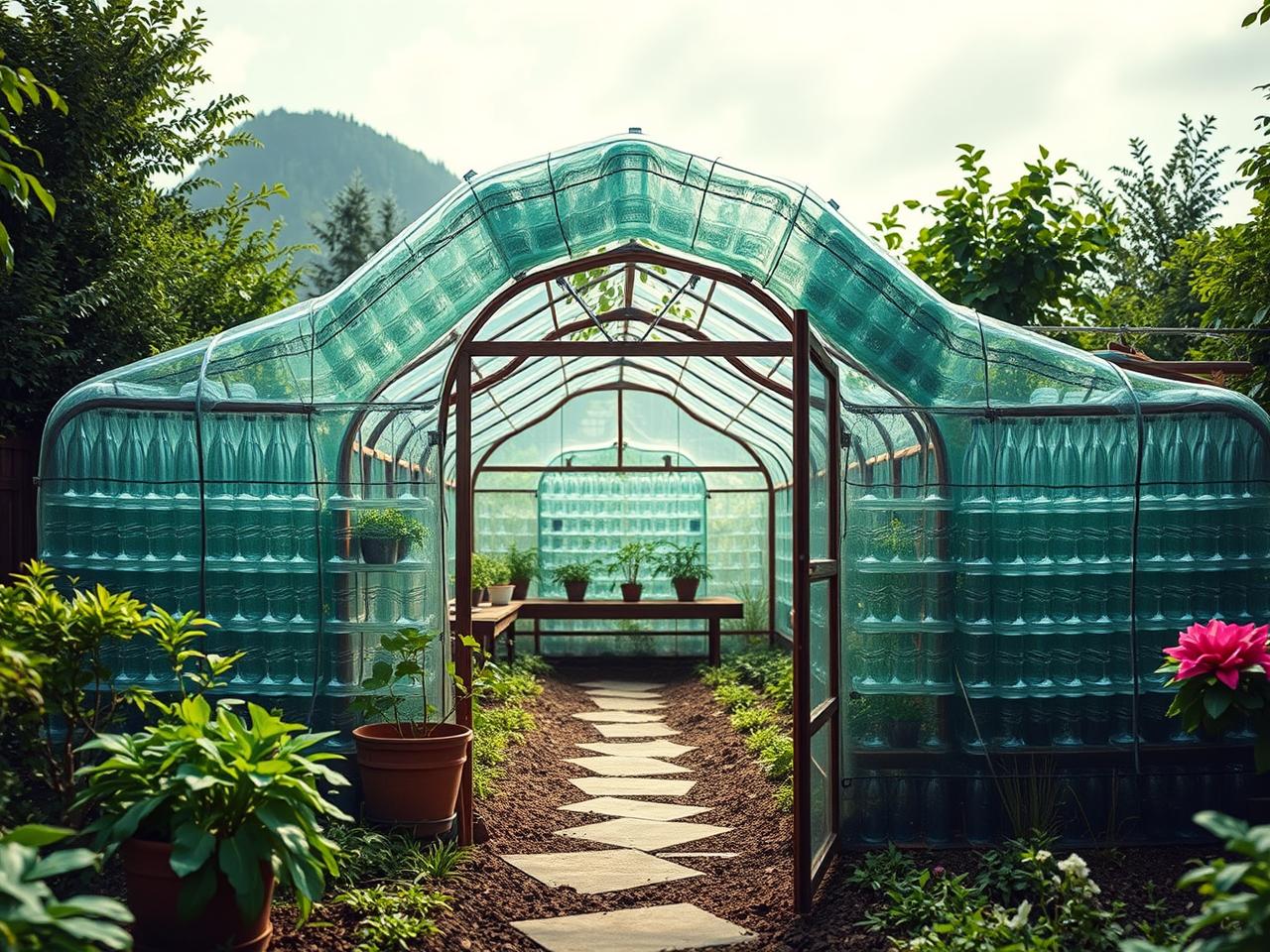 Greenhouse Using Recycled Plastic Bottles