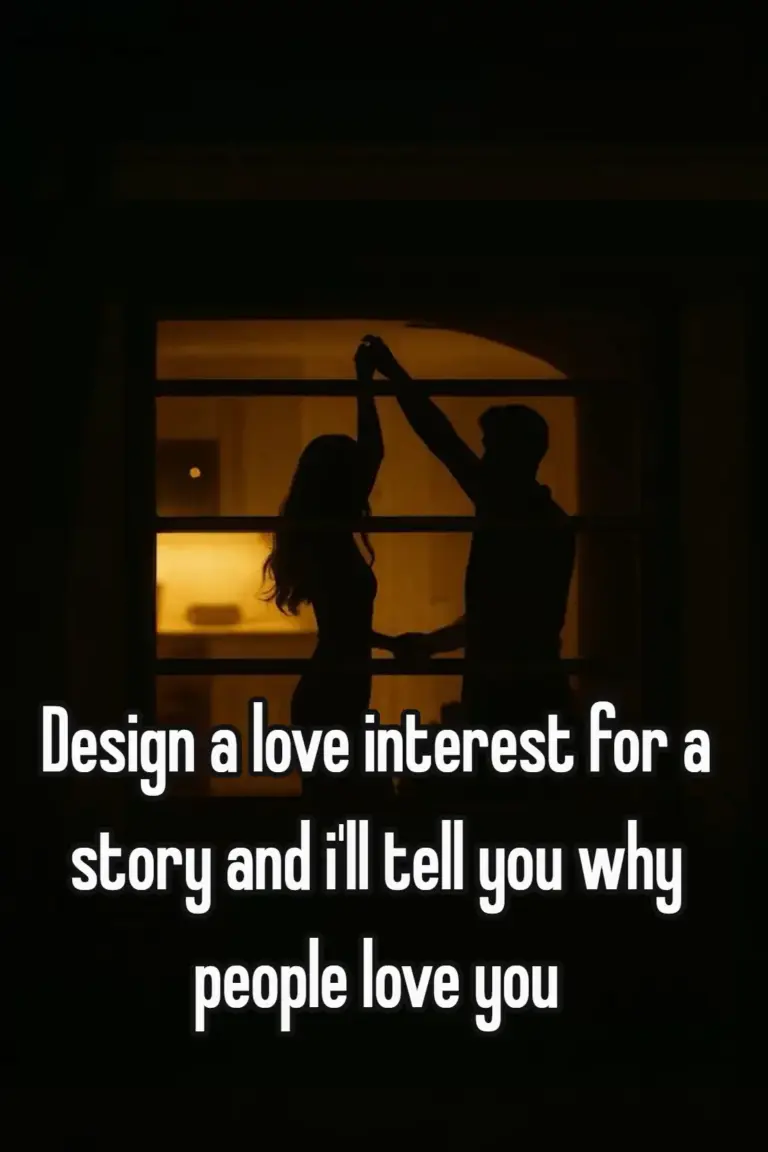 design a love interest for a story and i’ll tell you why people love you