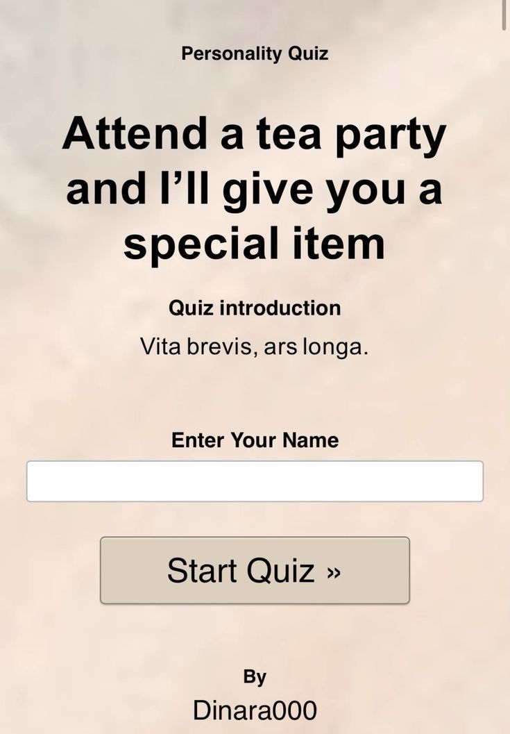 Attend a tea party and I’ll give you a special item