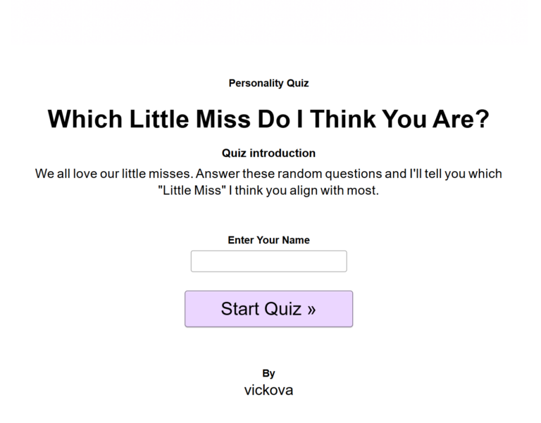 Which Little Miss Do I Think You Are?
