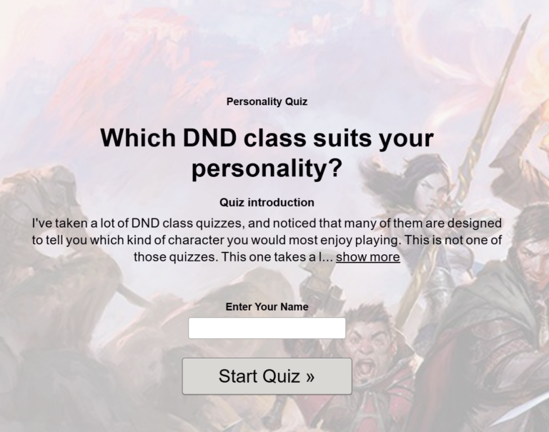 Which DND Class Suits Your Personality?