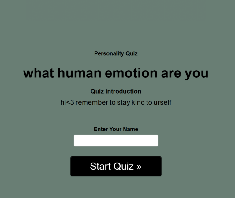 What Human Emotion Are You?