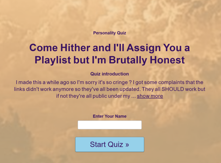 Come Hither and I’ll Assign You a Playlist but I’m Brutally Honestv