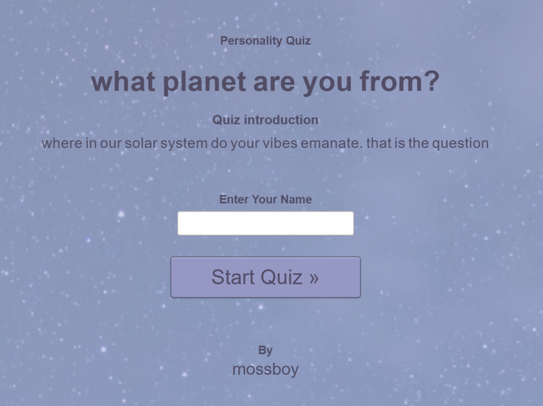 what planet are you from?