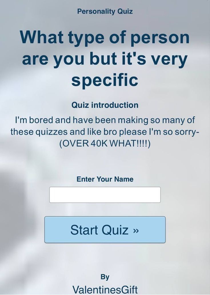 What type of person are you but it’s very specific