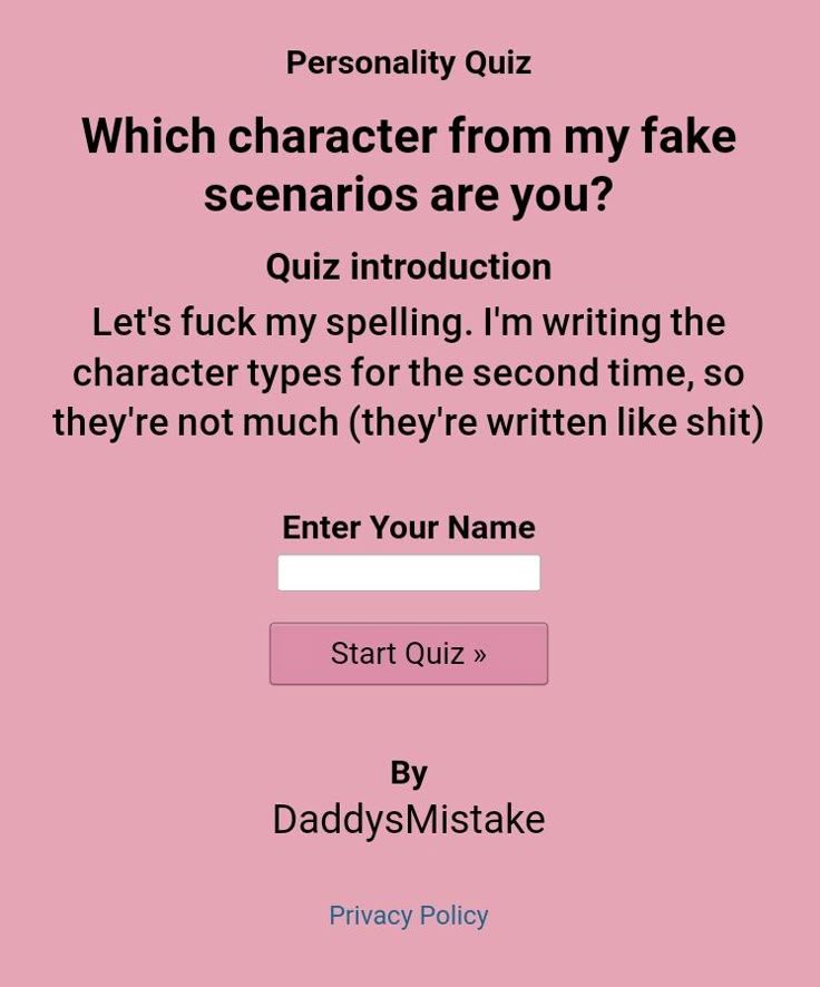 Which character from my fake scenarios are you?
