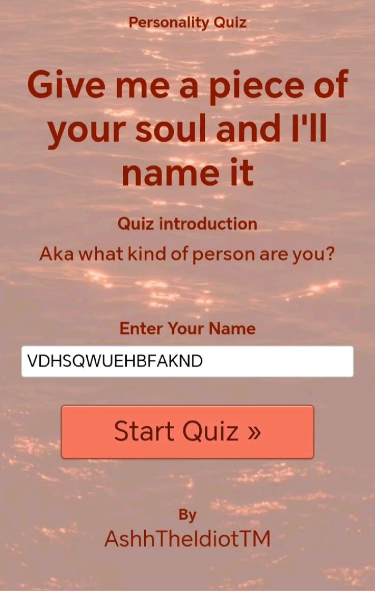 Give me a piece of your soul and I’ll name it