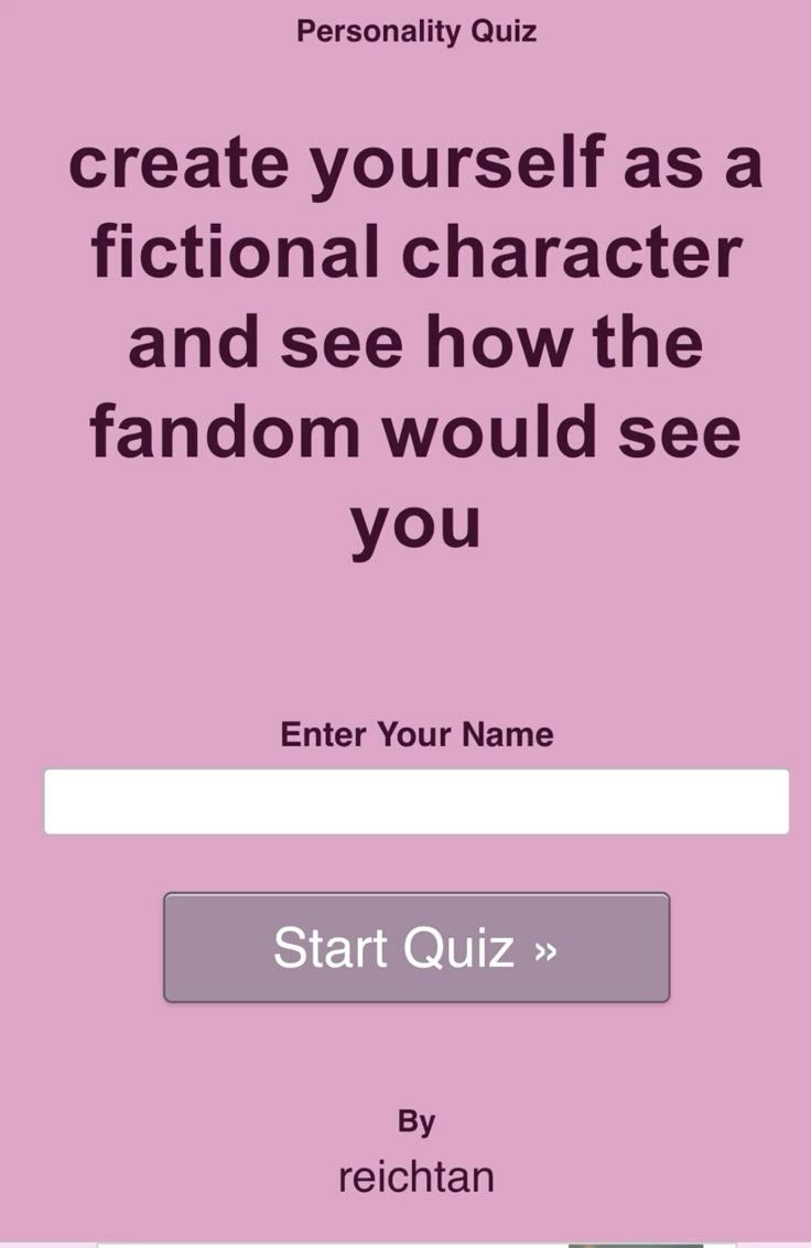 create yourself as a fictional character and see how the fandom would see you
