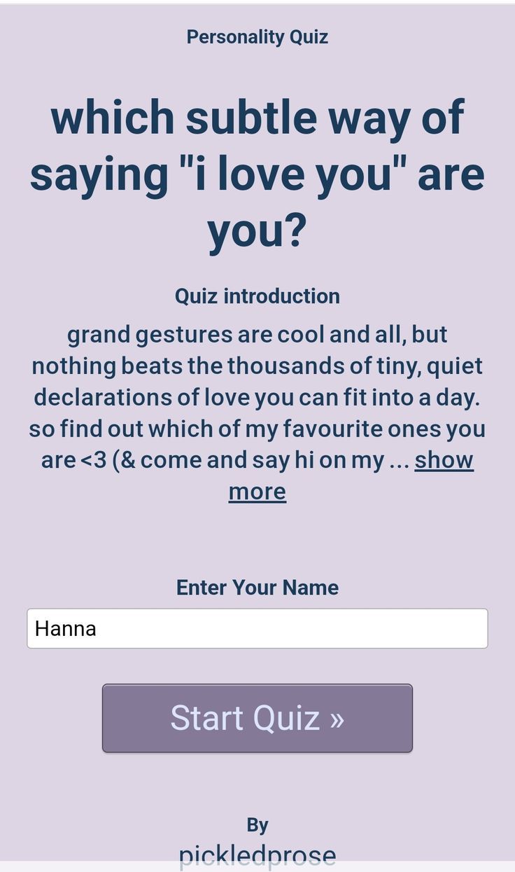 which subtle way of saying “i love you” are you?