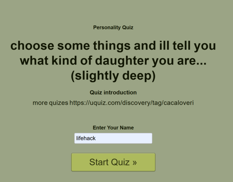 choose some things and ill tell you what kind of daughter you are… (slightly deep)