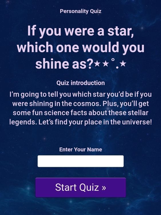 If you were a star, which one would you shine as?