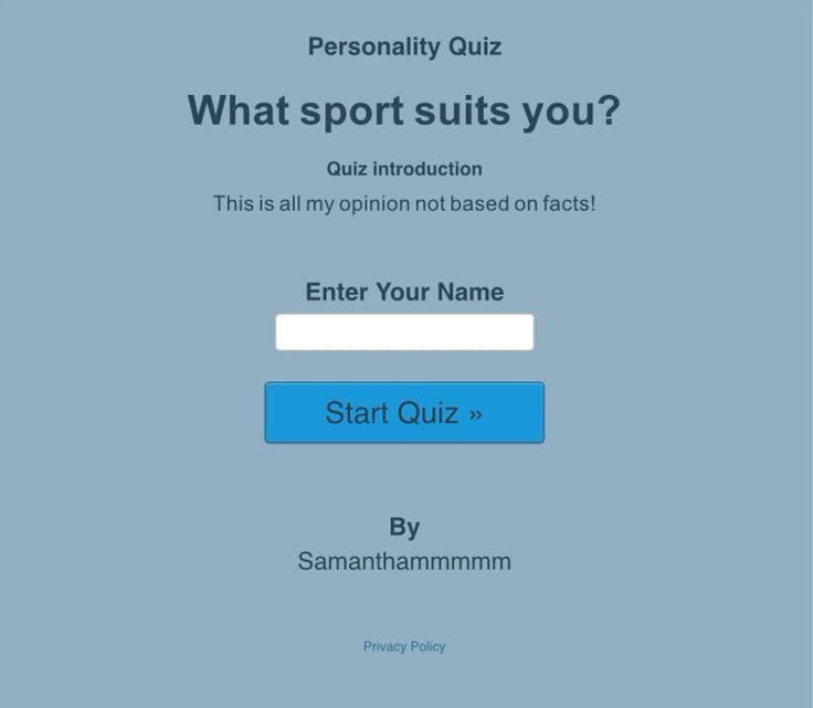 What sport suits you?