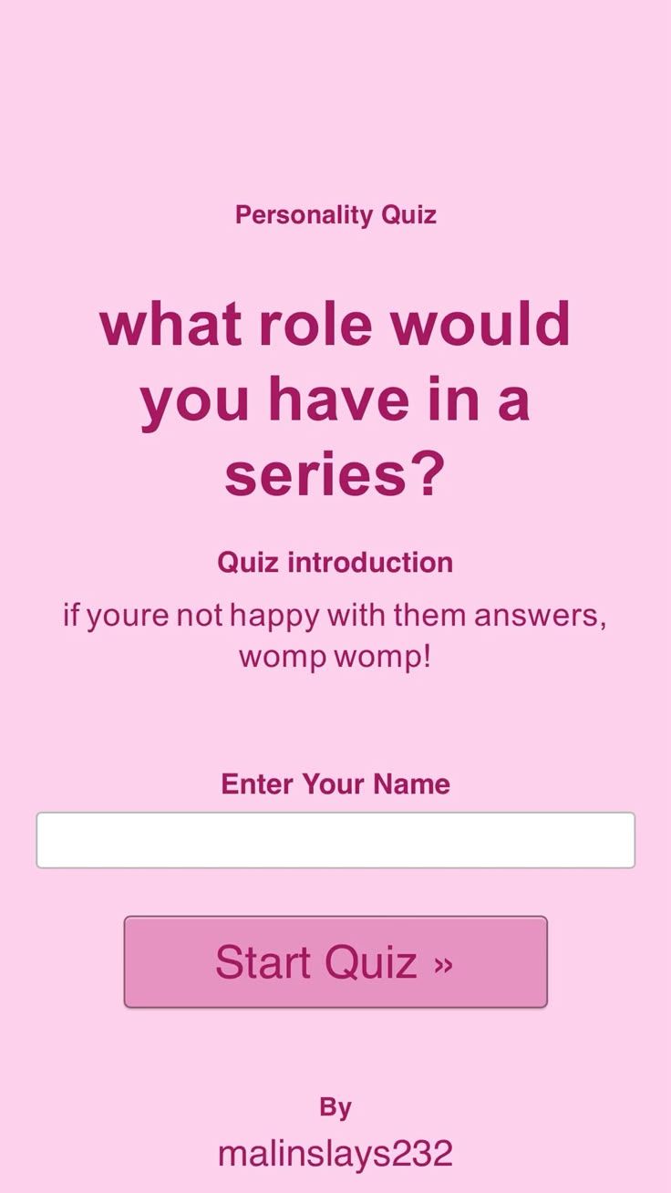what role would you have in a series?