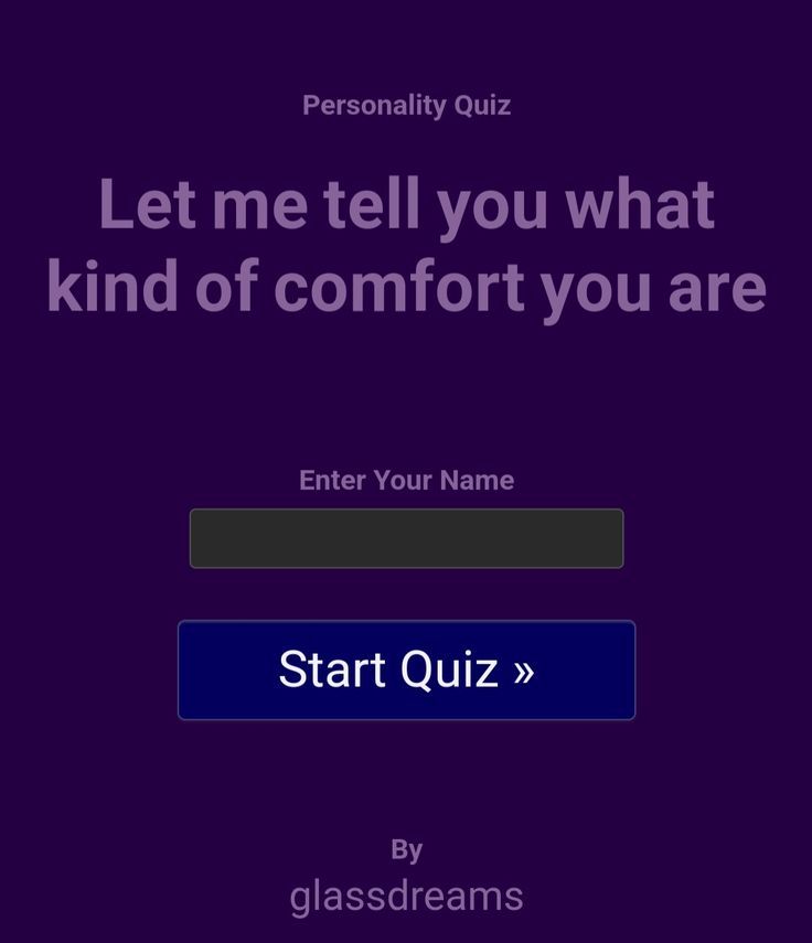 What kind of comfort are you