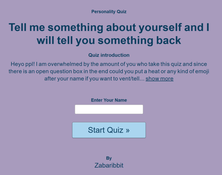 Tell me something about yourself and I will tell you something back