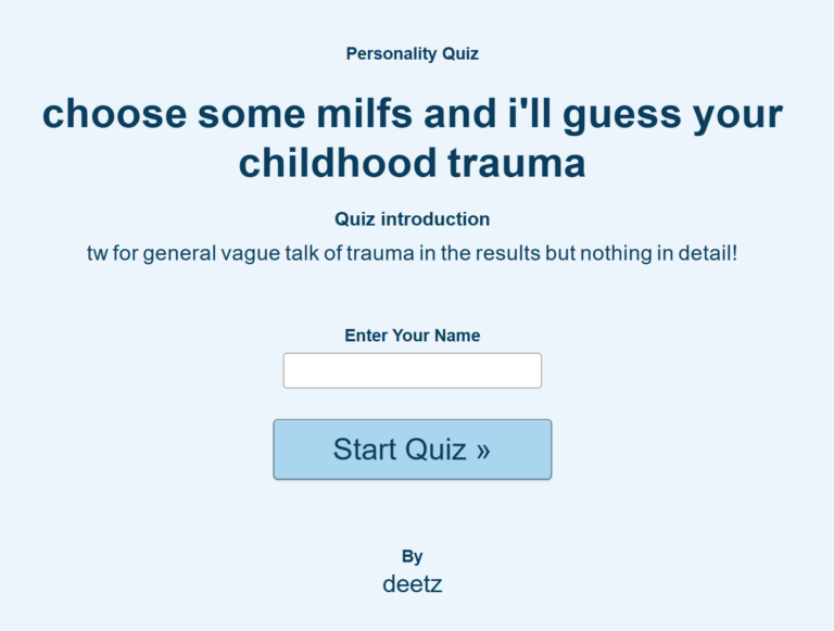 choose some milfs and i’ll guess your childhood trauma