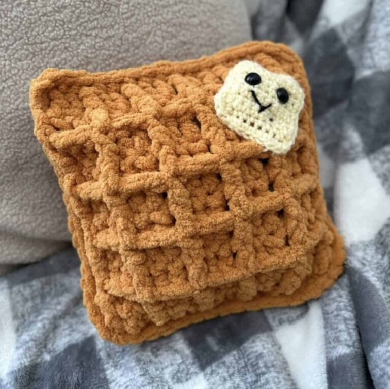 Waffle Pillow Free Crochet Pattern