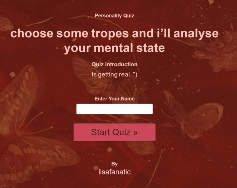 choose some tropes and i’ll analyse your mental state